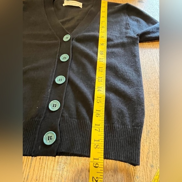 Urban Outfitters Black Cropped Cardigan – Turquoise Buttons, Size S - Picture 5 of 8